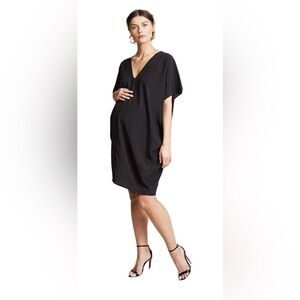 Hatch the Slouch Dress Black V-Neck Maternity One Size O/S